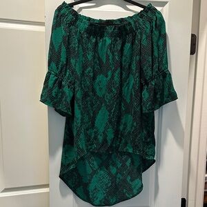 New York & Company Emerald Snake Print Blouse
